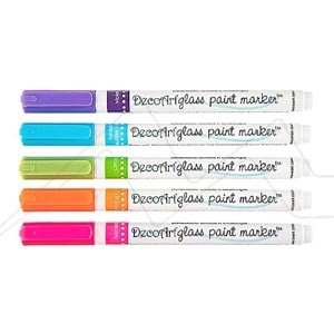 DECOART GLASS PAINT MARKERS - WATER-BASED MARKERS FOR GLASS & PORCELAIN