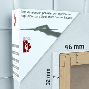 Imprimación Óleo Lienzos Levante Lienzo de Algodón en Blanco 24x16 cm 2P Listones de 46x17 mm 