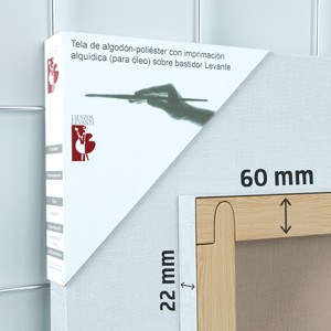 MUSEO STRETCHED CANVAS (60X22 MM) COTTON-POLYESTER NO. 2 FINE TEXTURE FOR OIL (ALKYD PRIMED)