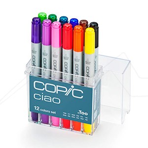 COPIC CIAO MARKER SET OF 12 ASSORTED COLOURS