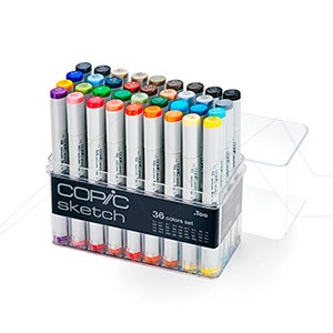 COPIC SKETCH MARKER SET OF 36 - 12 GREY COLOURS + 24 ASSORTED COLOURS