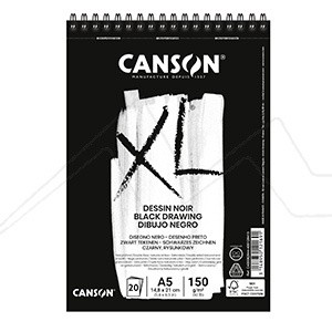 CANSON XL BLACK MICROPERFORATED SPIRAL PAD 150 G