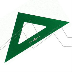 FAIBO TRANSPARENT GREEN 45º SET SQUARE FOR TECHNICAL DRAWING