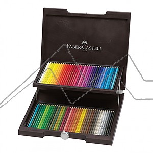 FABER-CASTELL POLYCHROMOS COLOURED PENCILS WOODEN BOX SET OF 72