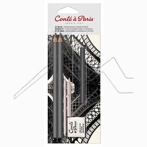 CONTE A PARIS DRAWING SET OF 6 PIECES - ASSORTED DRAWING PENCILS & CHARCOALS