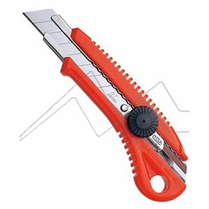 NT CUTTER MULTI-SURFACE CUTTER L-550P WITH RED SERRATED HANDLE AND 3 REPLACEMENT BLADES