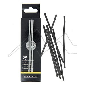 SENNELIER BOX SET OF 25 FINE WILLOW CHARCOALS 3 - 4 MM