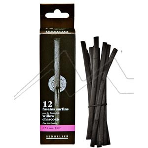SENNELIER BOX SET OF 12 WIDE WILLOW CHARCOALS 7 - 9 MM