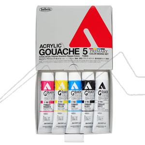 HOLBEIN ACRYLA GOUACHE PRIMARY COLORS MIXING D421 - 5 X 20 ML TUBES PRIMARY COLOURS