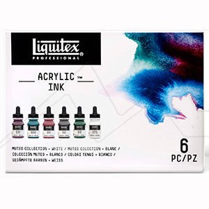 LIQUITEX MUTED COLLECTION ACRYLIC INK SET OF 5 + WHITE