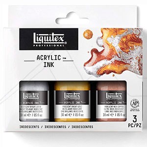 LIQUITEX ACRYLIC INK SET OF 3 IRIDESCENT ACRYLIC INKS
