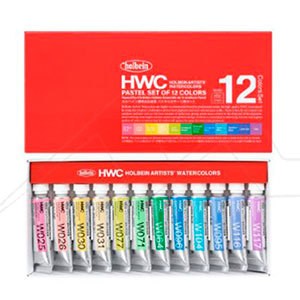 HOLBEIN ARTISTS WATERCOLORS PASTEL SET OF 12 X 5 ML TUBES