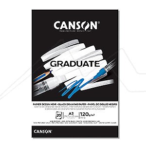 CANSON GRADUATE BLACK PAD 120 G - BLACK PAPER
