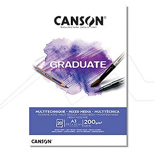 CANSON GRADUATE MIXED MEDIA PAD 200 G WHITE