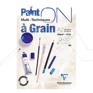 CLAIREFONTAINE PAINT ON MIXED MEDIA PAD A GRAIN 250 G - ROUGH GRAIN