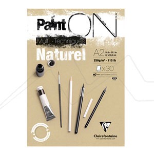 CLAIREFONTAINE PAINT ON MIXED MEDIA PAD NATUREL 250 G - KRAFT