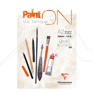CLAIREFONTAINE PAINT ON MIXED MEDIA PAD WHITE 250 G