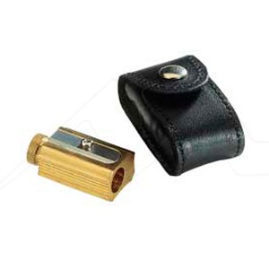 DUX ADJUSTABLE BRASS PENCIL SHARPENER WITH CASE AND BOX