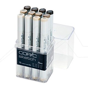 COPIC SKETCH MARKER SET OF 12 WARM GRAY COLOURS