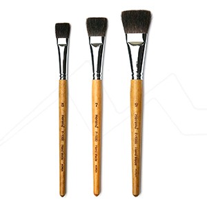 HEREND SET OF 3 FLAT BRUSHES SQUIRREL SHORT HANDLE SERIES F-1000