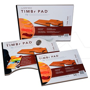 NEW WAVE TIMBR PAD RECTANGULAR PAPER PALETTE - NEUTRAL WOOD TONED 50 SHEETS