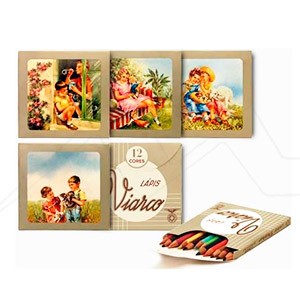 VIARCO BOXES 12 COLORED PENCILS OLDSCHOOL PACK 1931 - ASSORTED DESIGNS