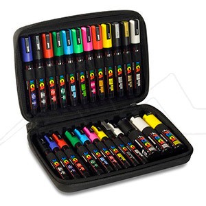 UNI POSCA ZIP CASE WITH 24 ASSORTED MARKERS