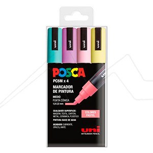 Posca Marker, no. PC-3M, line 0,9 - 1,3 mm, assorted colours, 8