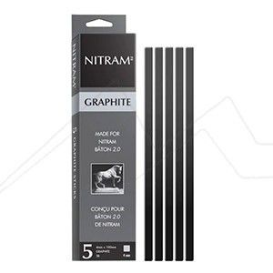 Nitram Fine Art Charcoal - Petits Bâtons Pack of 5, 6mm