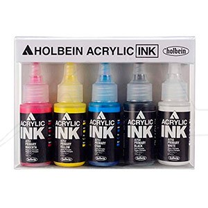 HOLBEIN ACRYLIC INK PRIMARY SET 5 FARBEN 30 ML