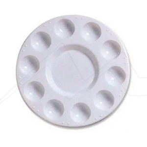 RAW ART MATERIALS ROUND PLASTIC PALETTE 17 CM WITH 10 WELLS