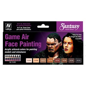VALLEJO EFFECTS GAME AIR FACE PAINTING SET OF 8 COLOURS BY ANGEL GIRALDEZ 72865