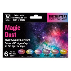 VALLEJO THE SHIFTERS MAGIC DUST SET OF 6 COLOURS FOR MODELS & MINIATURES 77090