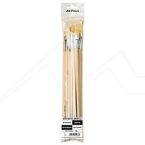 DA VINCI SET OF 8 FLAT BRUSHES SYNTHETIC BRISTLE LONG HANDLE FOR OIL AND ACRYLIC SERIES 5291
