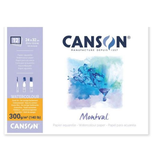 CANSON MONTVAL WATERCOLOUR PAD 300 G 4-SIDE GLUED