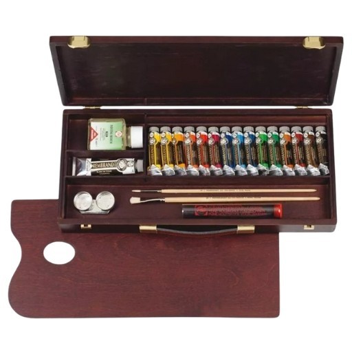 REMBRANDT SCATOLA LEGNO COLORI AD OLIO 16 TUBETTI ASSORTITI