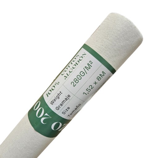 RAW ART MATERIALS 100% COTTON CANVAS EXTRA FINE TEXTURE UNIVERSAL PRIMED 280 G SERIES 200