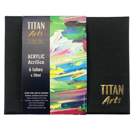 TITAN ARTS EXTRA FINE ACRYLIC COLOURS PRIMARY SET 6 X 20 ML