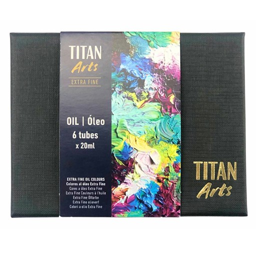 TITAN ARTS EXTRA FINE OIL COLOURS PRIMARY SET 6 X 20 ML