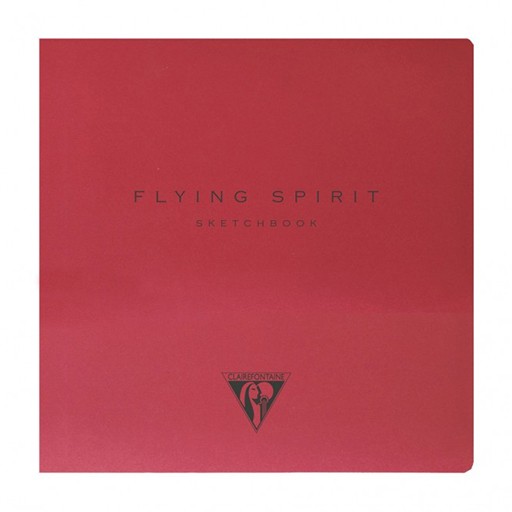CLAIREFONTAINE FLYING SPIRIT ROTES SKIZZENHEFT SOFTCOVER FADENBINDUNG 90 G