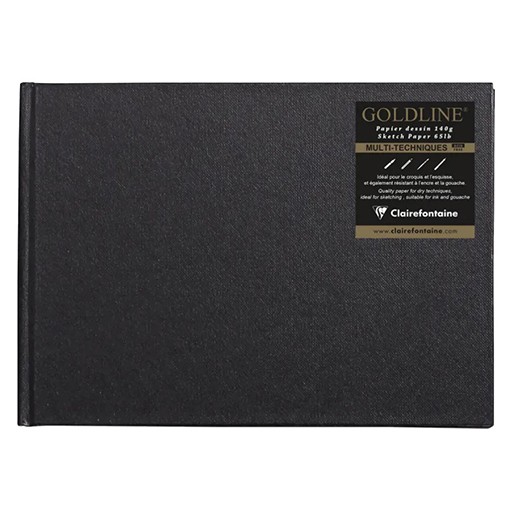 CLAIREFONTAINE GOLDLINE SKETCHBOOK HARD COVER IVORY MIXED MEDIA PAPER 140 G