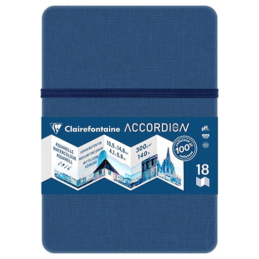 CLAIREFONTAINE ACCORDION NOTEBOOK 300 G WATERCOLOUR PAPER