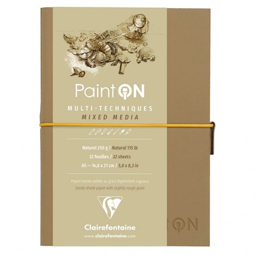 CLAIREFONTAINE PAINT ON NATURAL SKETCHBOOK STITCHED BINDING CREAM MIXED MEDIA PAPER 250 G