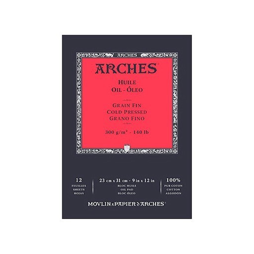 ARCHES BLOCCO CARTA PER OLIO GRANA FINE 300 G 12 FOGLI