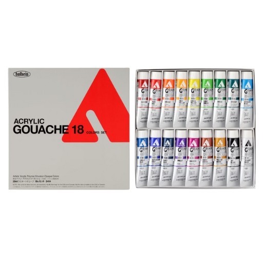 HOLBEIN ACRYLA GOUACHE 18 TUBETTI COLORS SET D414
