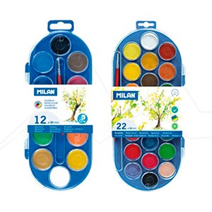 MILAN WATERCOLOUR CASE WITH DISCS AND PAINT BRUSH
