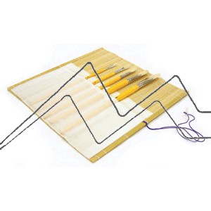 BAMBOO ROLL UP BRUSH MAT 40 X 40 CM WITH BAG