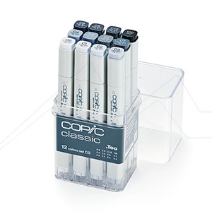 COPIC CLASSIC MARKERS SET OF 12 COOL GREY COLOURS