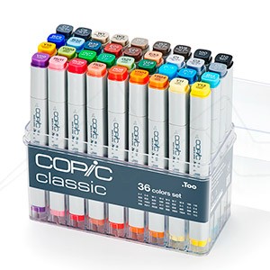 COPIC CLASSIC MARKERS SET OF 36 ASSORTED COLOURS