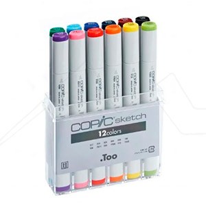 COPIC SKETCH MARKERS SET OF 12 ASSORTED COLOURS - SET B